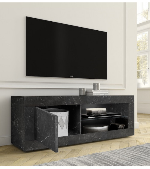 Ensemble TV BASIC marbre gris anthracite