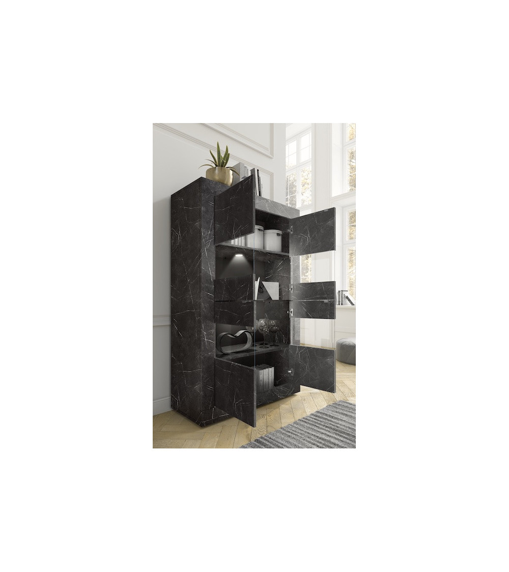 Ensemble TV BASIC marbre gris anthracite