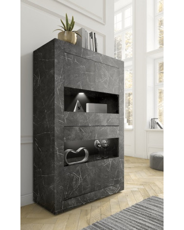 Ensemble TV BASIC marbre gris anthracite