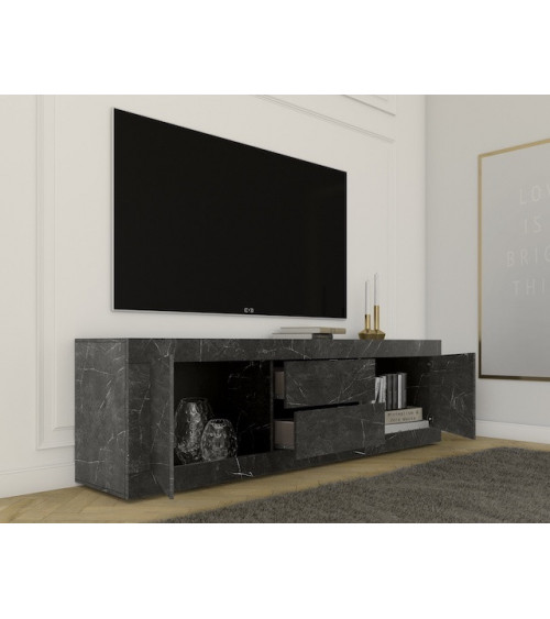 Conjunto mueble TV mármol gris antracita