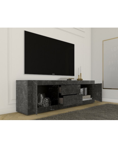 Conjunto mueble TV mármol gris antracita