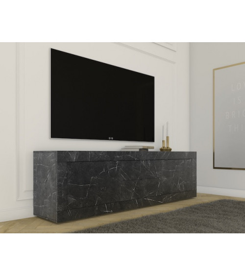 Conjunto mueble TV mármol gris antracita