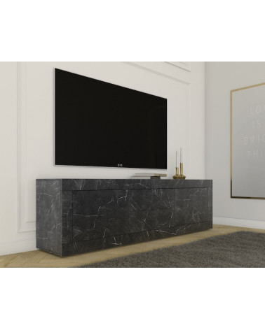 Conjunto mueble TV mármol gris antracita