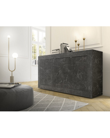 Buffet BASIC marbre gris anthracite 160 cm