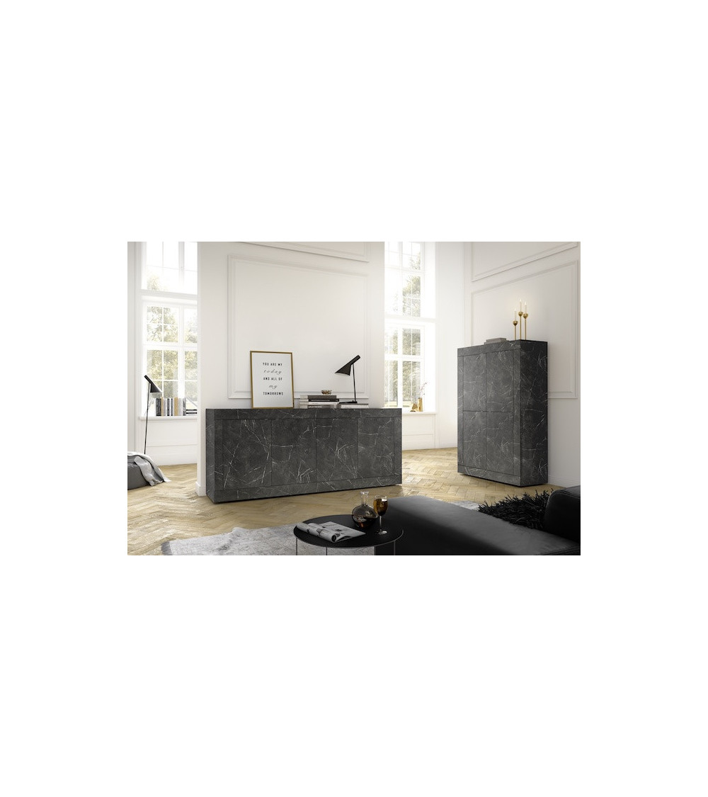 Buffet BASIC marbre gris anthracite 207 cm