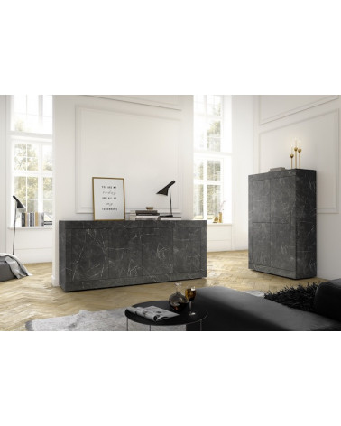 Buffet BASIC marbre gris anthracite 207 cm