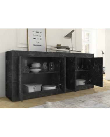 Buffet BASIC marbre gris anthracite 207 cm