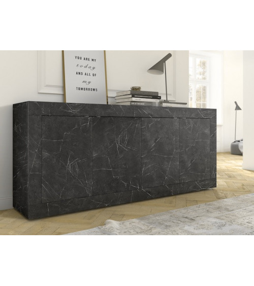 Buffet BASIC marbre gris anthracite 207 cm