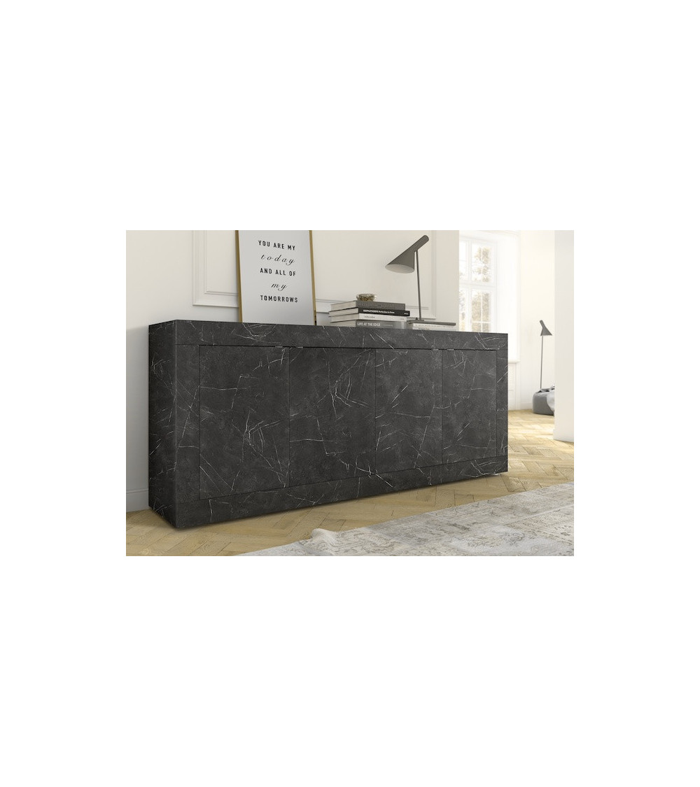 Buffet BASIC marbre gris anthracite 207 cm