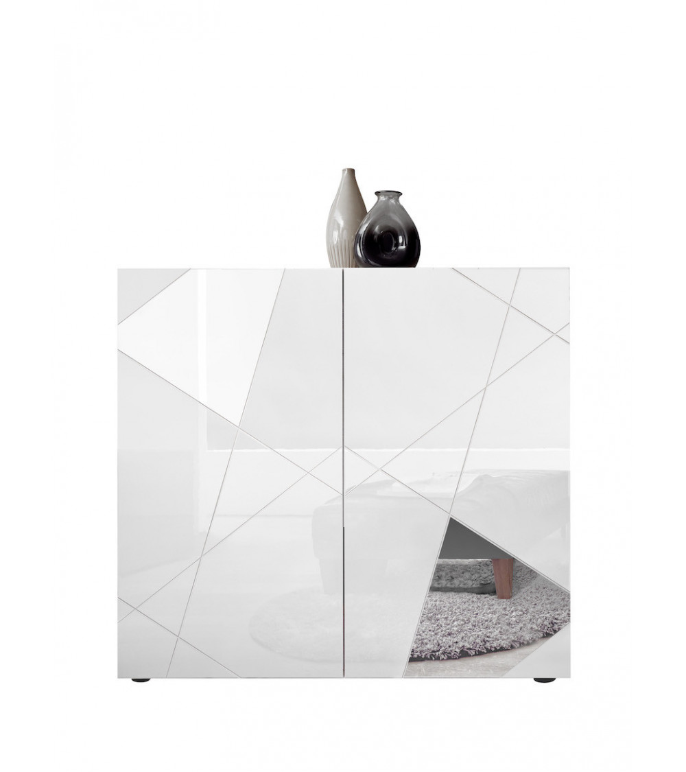 Buffet haut VITTORIA blanc laqué 121x111x42 cm Buffet haut VITTORIA blanc laqué 121x111x42 cm