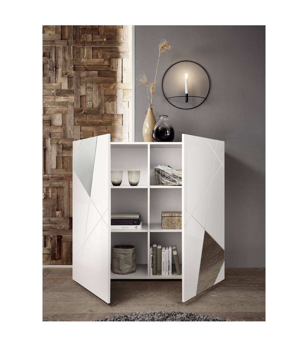 Buffet haut VITTORIA blanc laqué 121x111x42 cm Buffet haut VITTORIA blanc laqué 121x111x42 cm