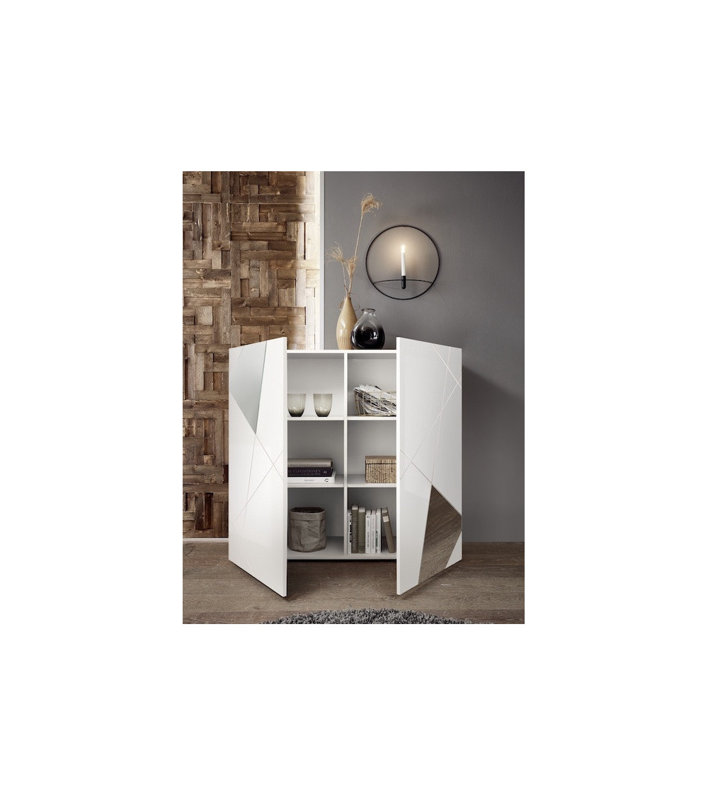 Buffet haut VITTORIA blanc laqué 121x111x42 cm Buffet haut VITTORIA blanc laqué 121x111x42 cm