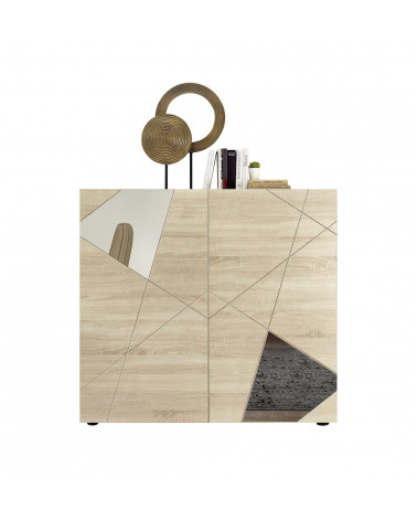 Aparador alto VITTORIA blanco lacado 121x111x42 cm