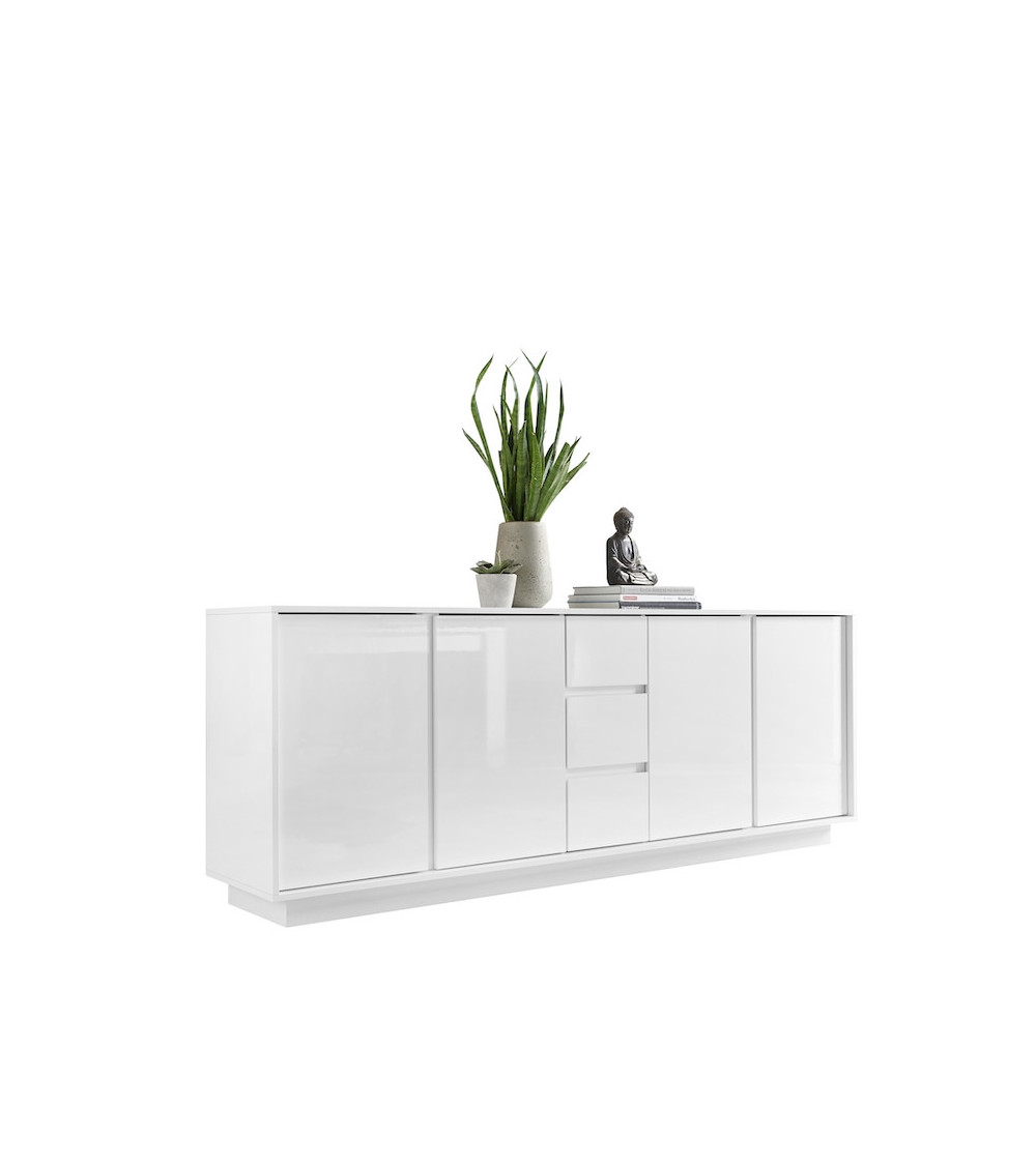 Buffet ICE blanc laqué 210 cm