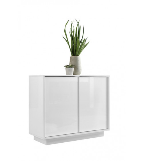 Buffet avec miroir ICE blanc laqué 92 cm