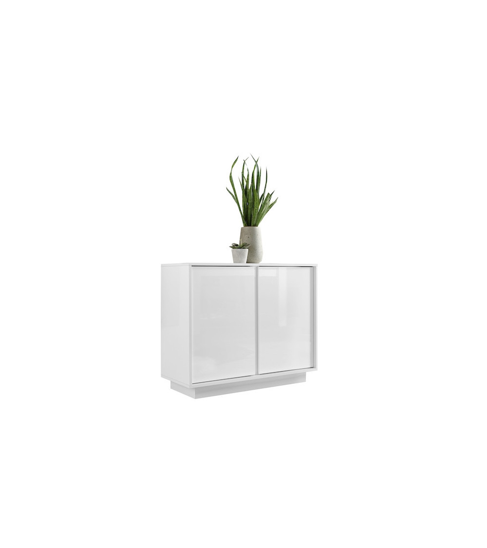 Buffet avec miroir ICE blanc laqué 92 cm Buffet avec miroir ICE blanc laqué 92 cm