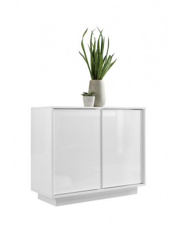 Buffet avec miroir ICE blanc laqué 92 cm