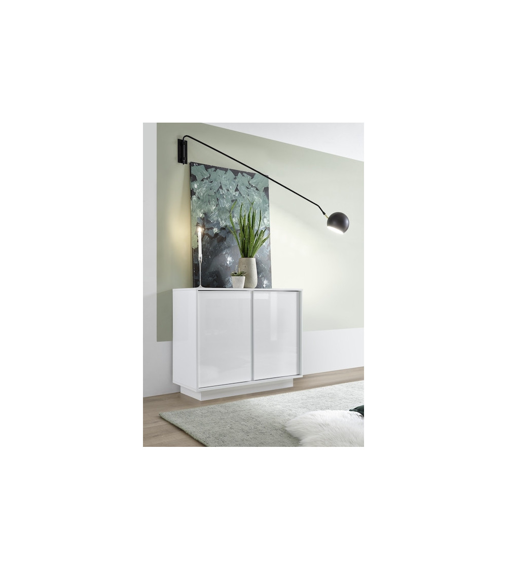 Buffet avec miroir ICE blanc laqué 92 cm