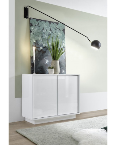 Buffet avec miroir ICE blanc laqué 92 cm