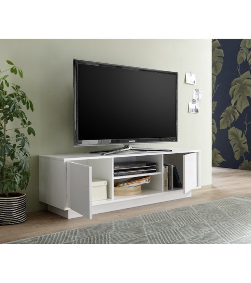 Conjunto mueble TV y armario ICE blanco lacado