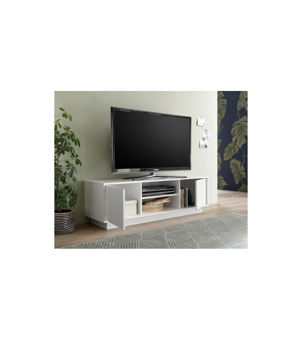 Meuble TV ICE blanc laqué 139 cm Meuble TV ICE blanc laqué 139 cm