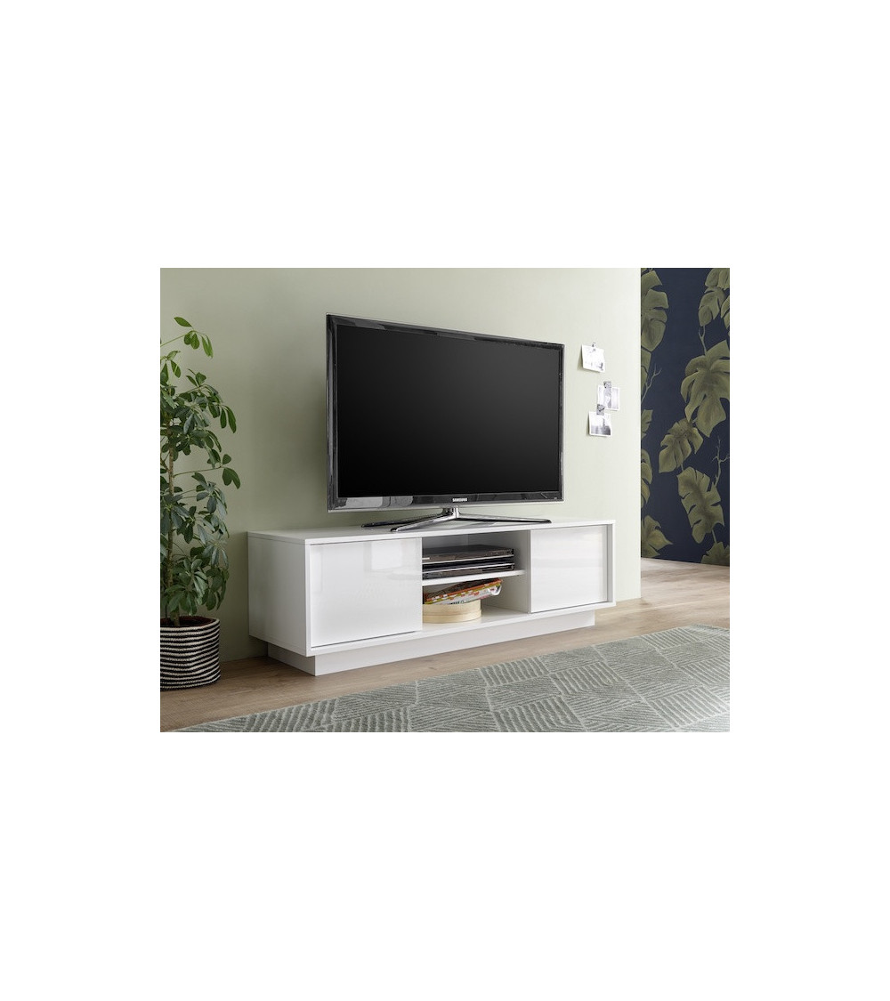 Conjunto mueble TV y armario ICE blanco lacado