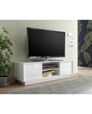 Conjunto mueble TV y armario ICE blanco lacado