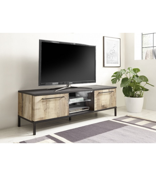 Meuble TV MANGO noir/pero 156 cm