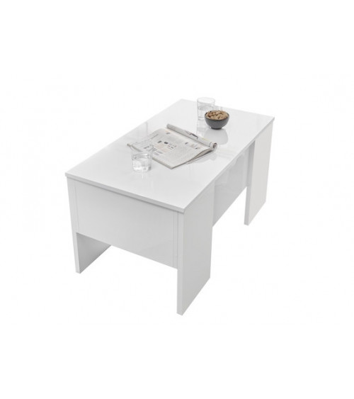 Table basse ZETA blanc laqué 92x47x50 cm