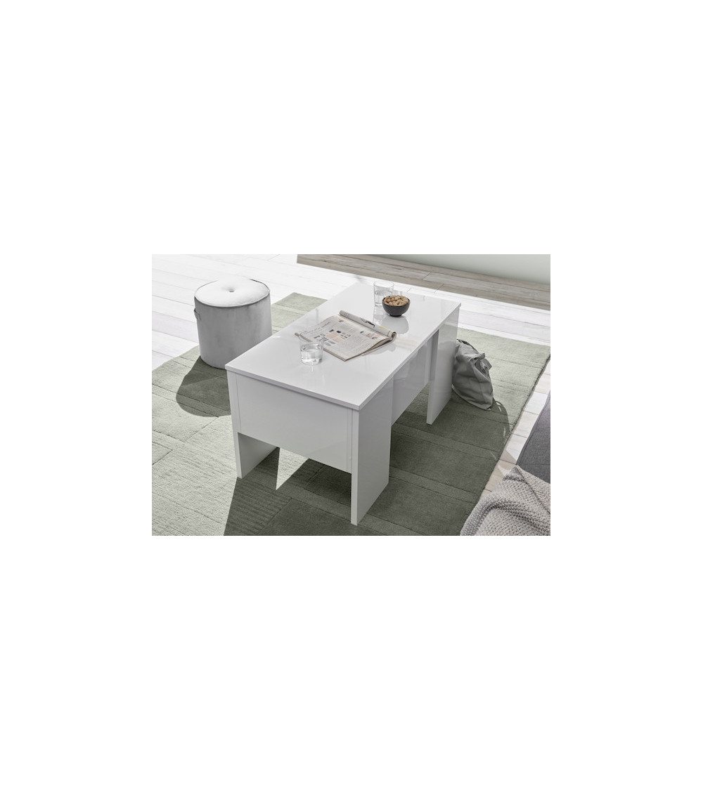 Table basse ZETA blanc laqué 92x47x50 cm