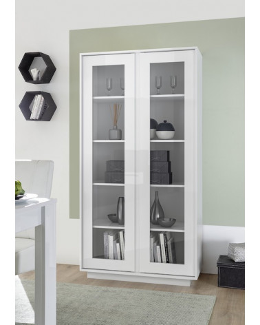 Vitrine ICE blanc laqué 92x179x43 cm