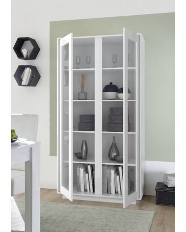 Vitrine ICE blanc laqué 92x179x43 cm