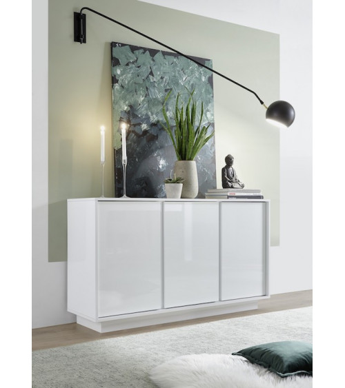 Buffet ICE blanc laqué 138 cm