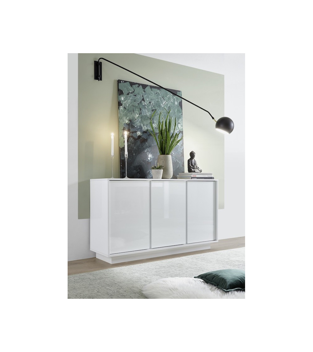 Buffet ICE blanc laqué 138 cm