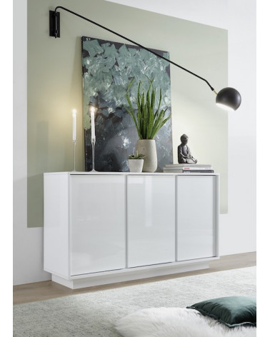 Buffet ICE blanc laqué 138 cm