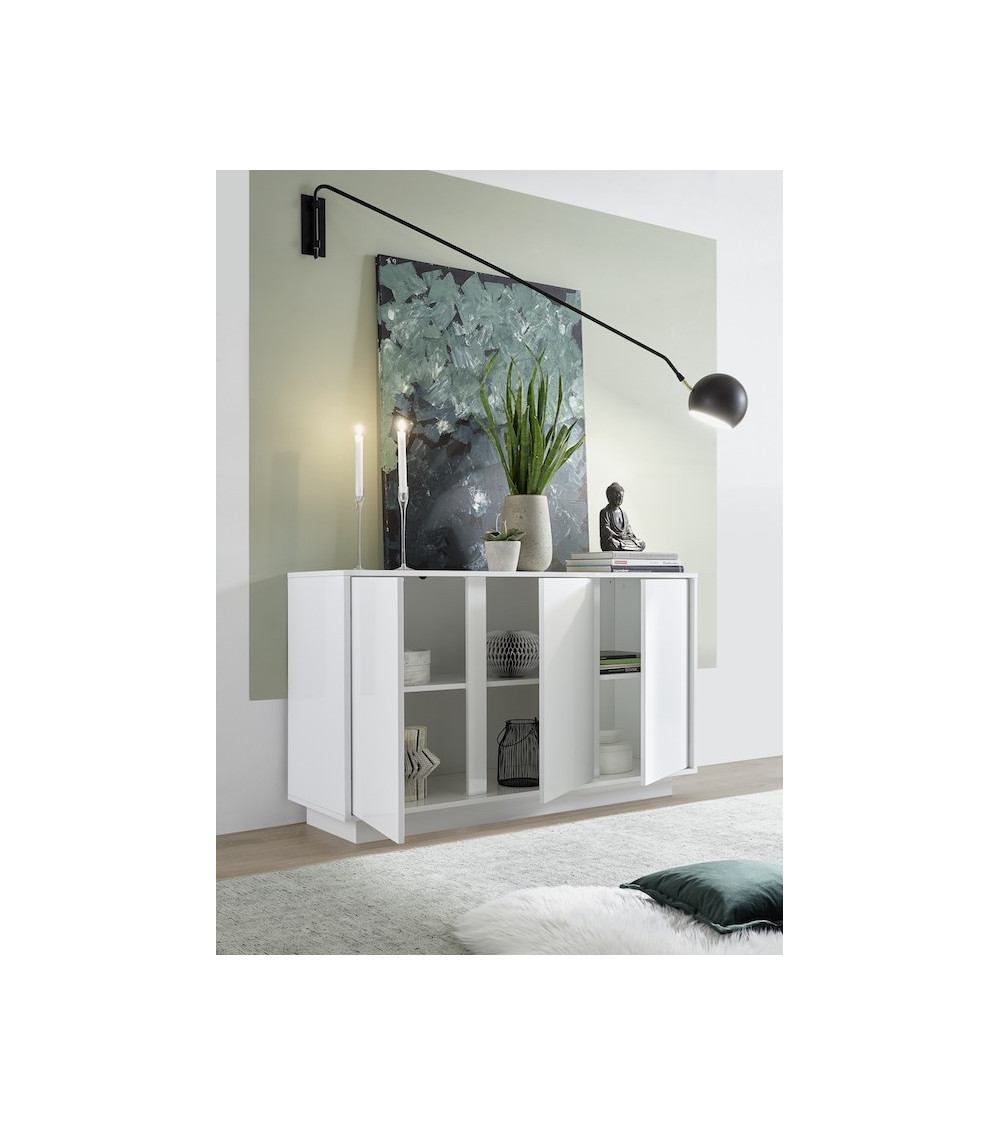 Buffet ICE blanc laqué 138 cm