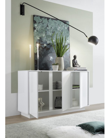 Buffet ICE blanc laqué 138 cm