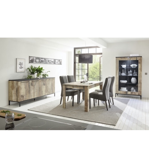 Mesa extensible de comedor de madera maciza de roble Monty140 - 190 x 80  x 75 cm