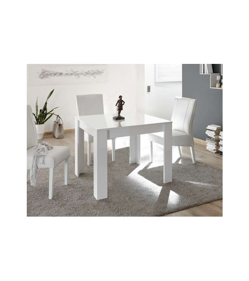 Table carrée ICE blanc laqué 90 x 79 x 90 cm