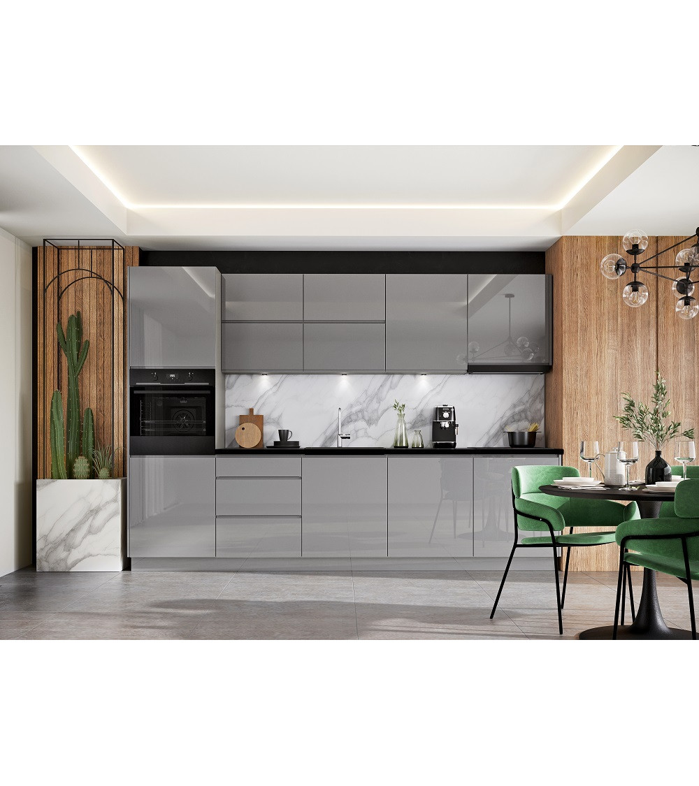 Ensemble Cuisine NINA PREMIUM LINE gris 300 cm