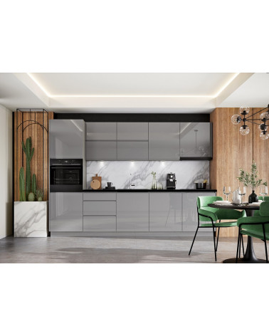 Conjunto muebles de cocina NINA PREMIUM LINE gris 300 cm