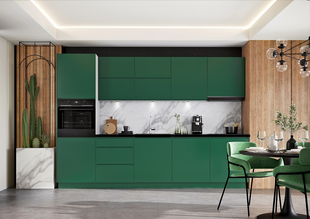 Conjunto muebles de cocina NINA PREMIUM LINE verde 300 cm
