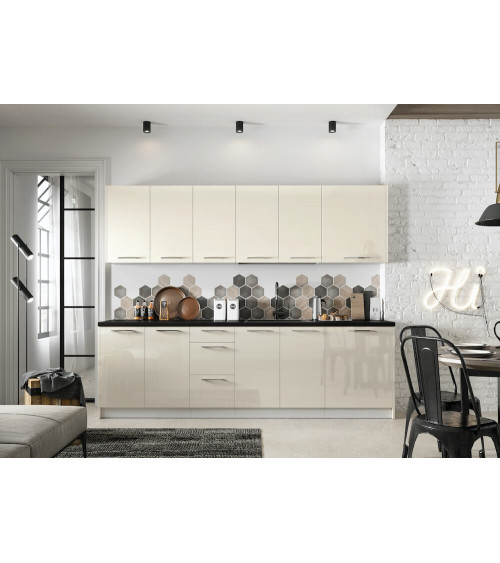 Conjunto muebles de cocina ALVICO PREMIUM LINE beige 210 cm