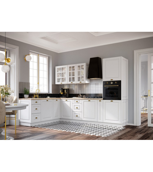 Conjunto muebles de cocina en esquina LIVIA TREND LINE blanco lacado