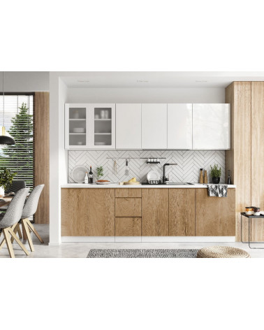 Ensemble Cuisine LIVIA TREND LINE blanc-bois 230 cm