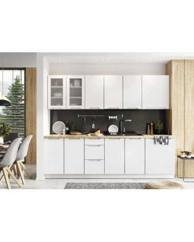 Conjunto muebles de cocina ZOYA TREND LINE blanco mate 210 cm