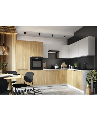 Ensemble Cuisine en L ZOYA TREND LINE blanc-bois 300 cm
