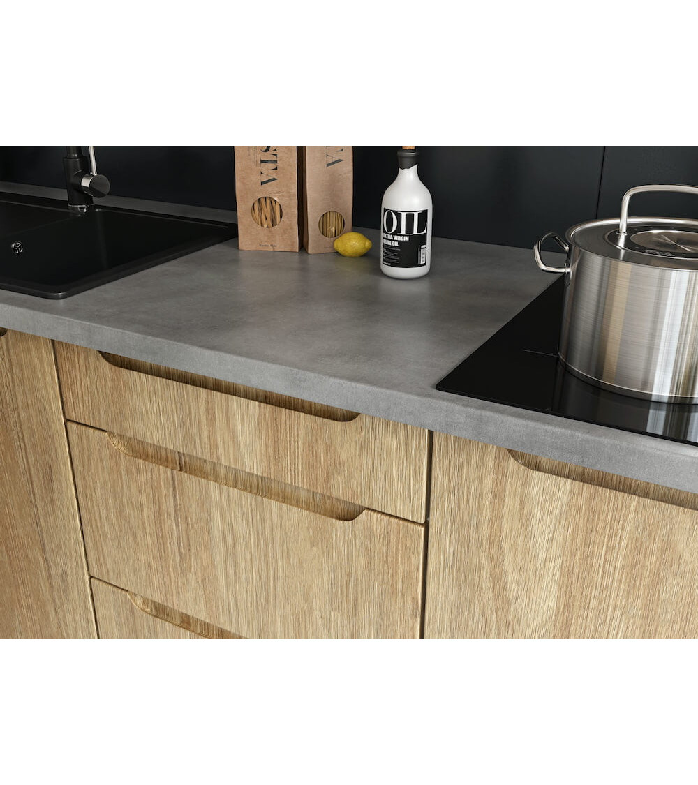 Ensemble Cuisine en L ZOYA TREND LINE blanc-bois 300 cm Ensemble Cuisine en L ZOYA TREND LINE blanc-bois 300 cm