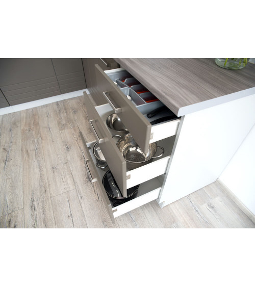 Conjunto muebles de cocina PAULA CLASSIC LINE gris mate 210 cm