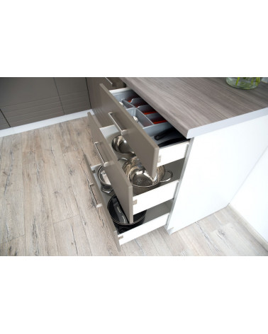Conjunto muebles de cocina PAULA CLASSIC LINE gris mate 210 cm